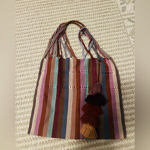 Multicolor Striped Tote Bag